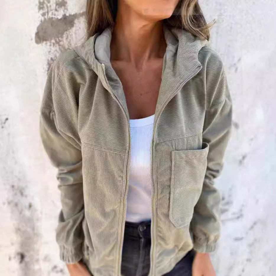 W&W Mode | Minimalistische Cordhosen Hoodie Jacke