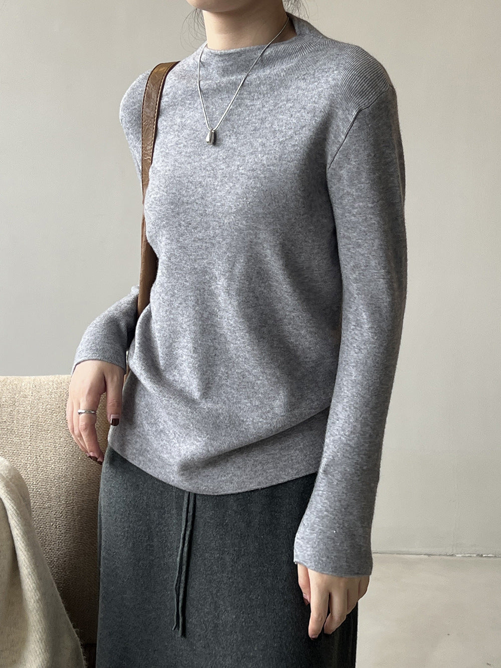 W&W Mode Halbturtleneck gebürsteter Soft-Touch-Pullover