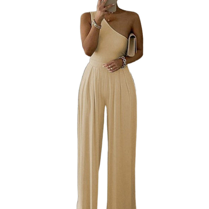 Damen Elegante Ein-schulter Jumpsuit W&W Mode