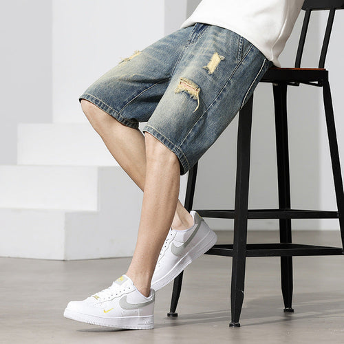 Herren Denim-Shorts mit stylischem Destroyed-Effekt und lässigem Schnitt W&W Mode
