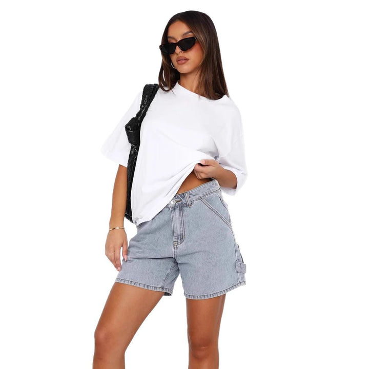 Damen High-Waisted Denim Shorts mit lässigem Schnitt W&W Mode