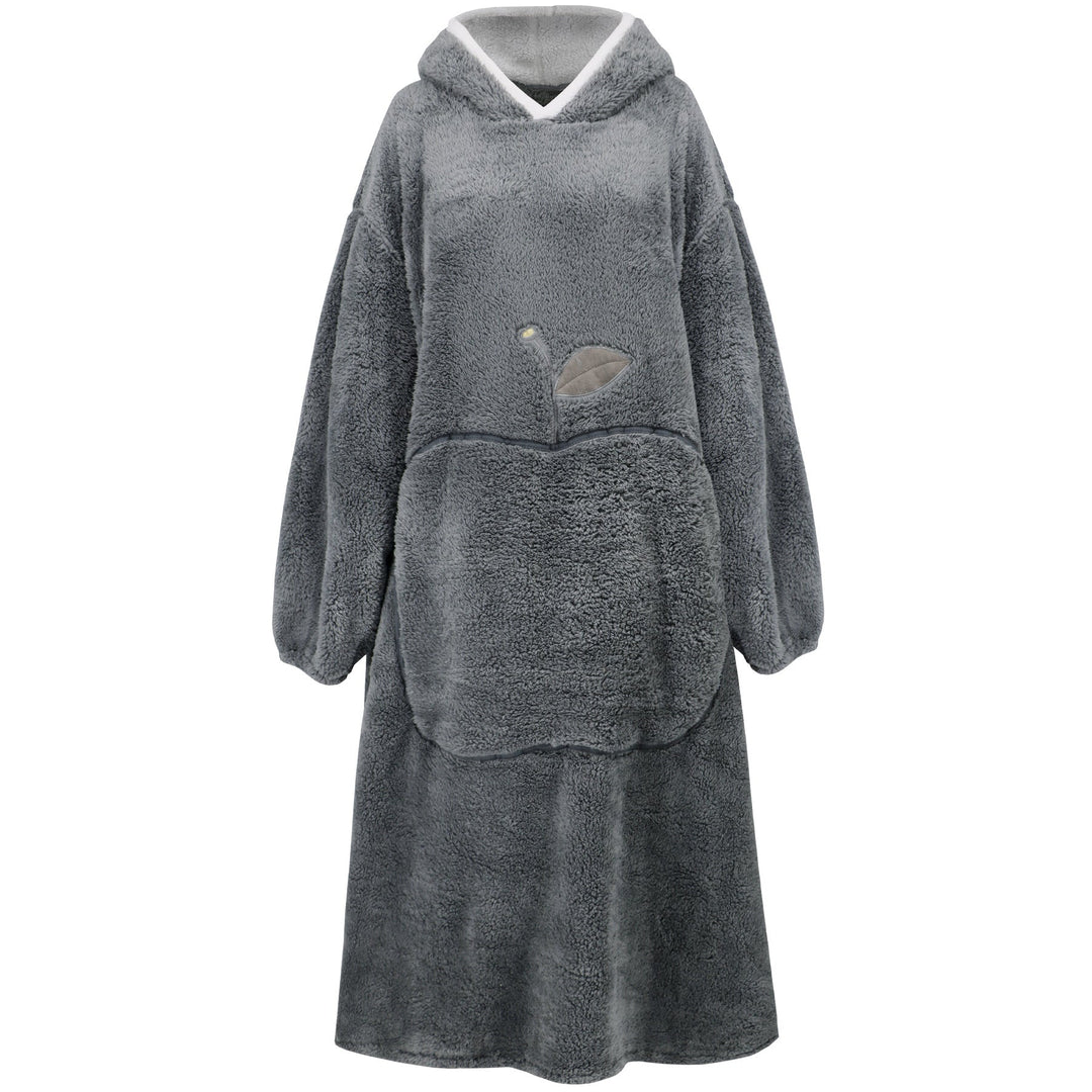 Damen Kuscheliger Hoodie-Decke mit großen Taschen und kontrastierendem Innenfutter W&W Mode