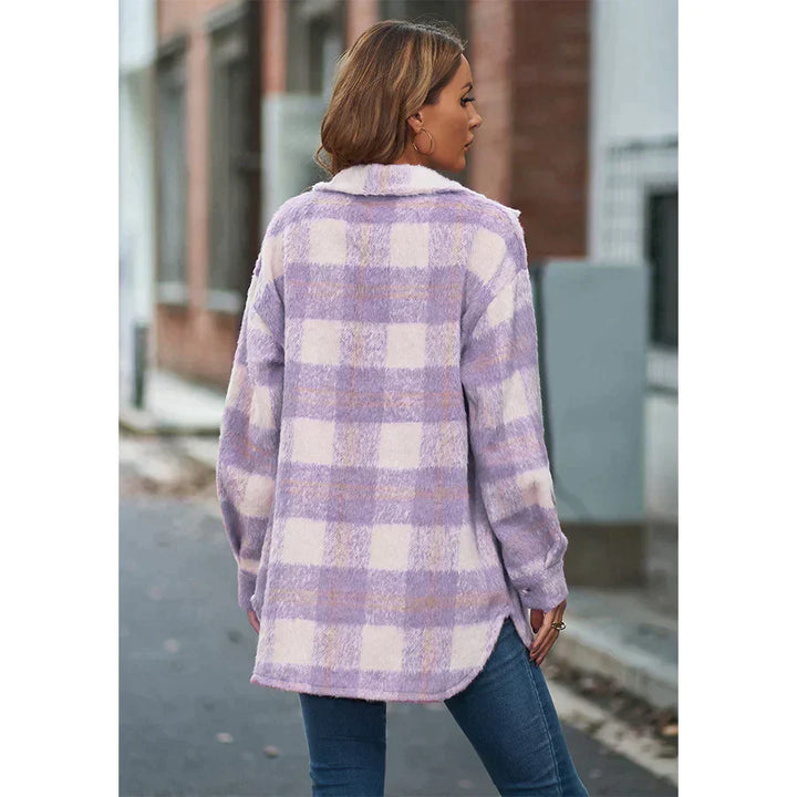 W&W Mode | Street Hipster Stylischer Kariert Wollmantel für Damen | Trendy und Warm