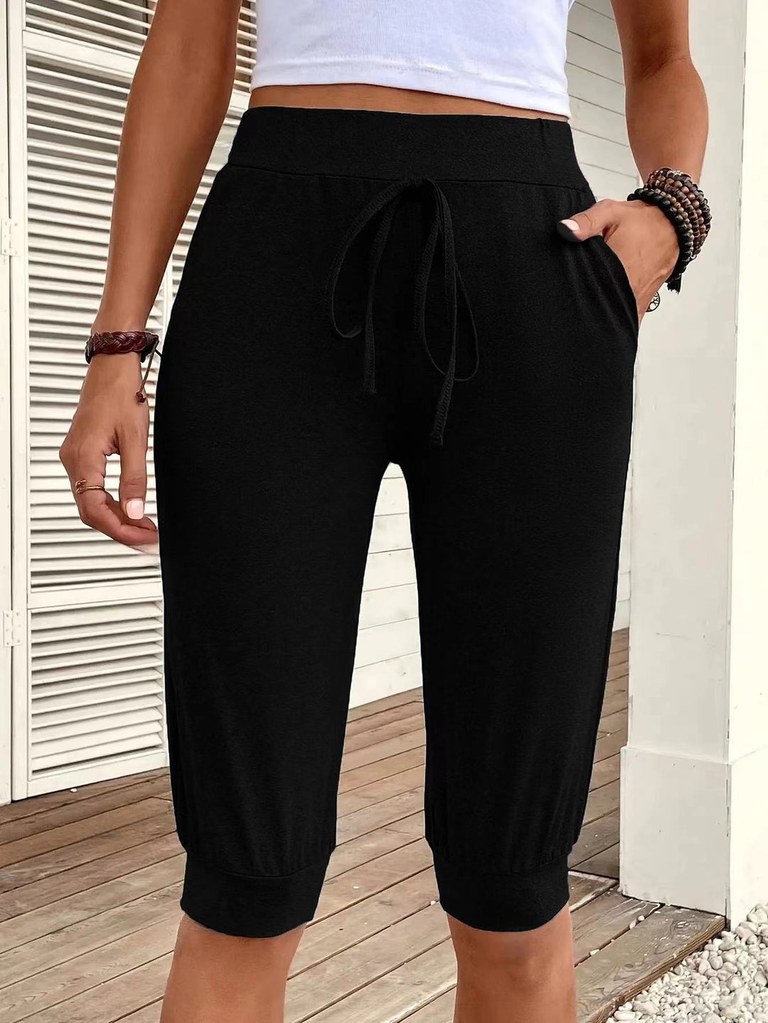 Damen Sportliche Kapuhosen im lässigen Design mit dekorativem Kordelzug W&W Mode