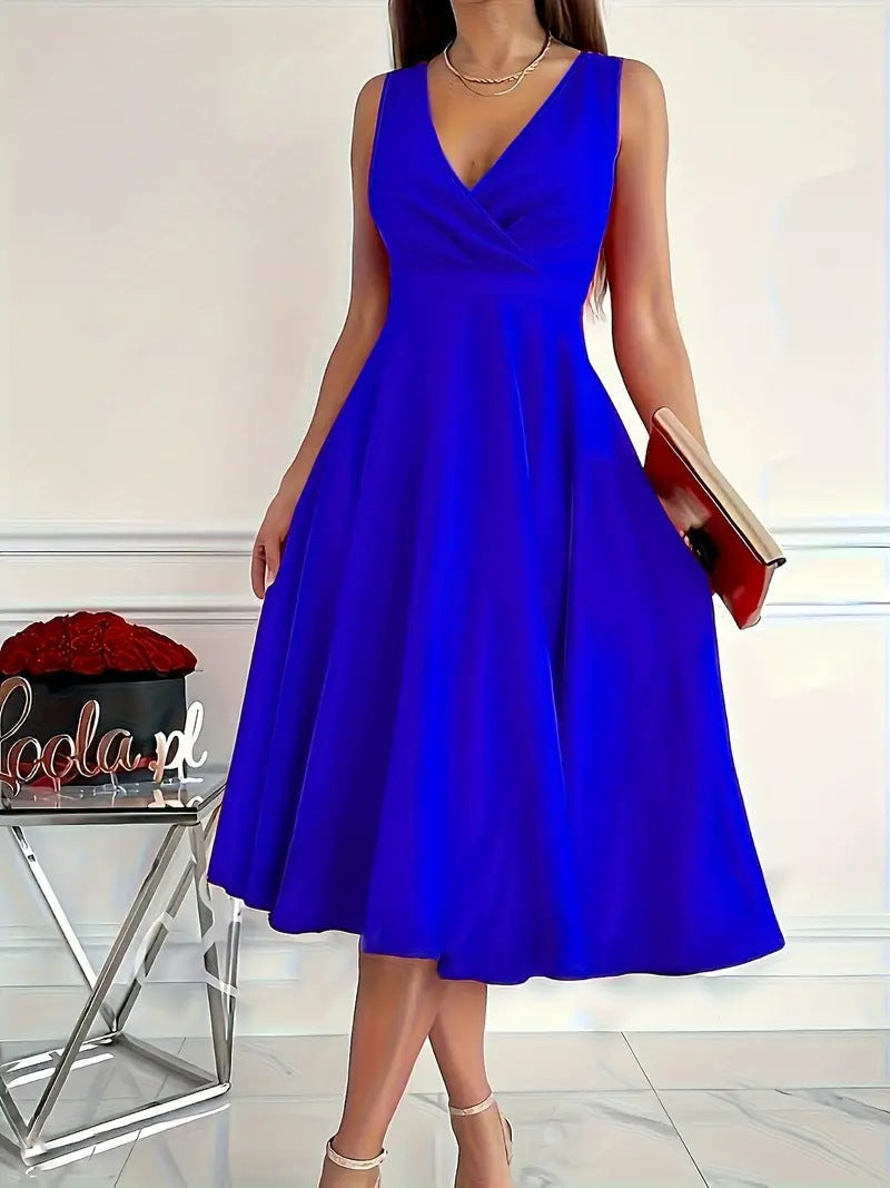 W&W Mode | Einfarbiges Tankkleid Asymmetrischer Ausschnitt Kleid