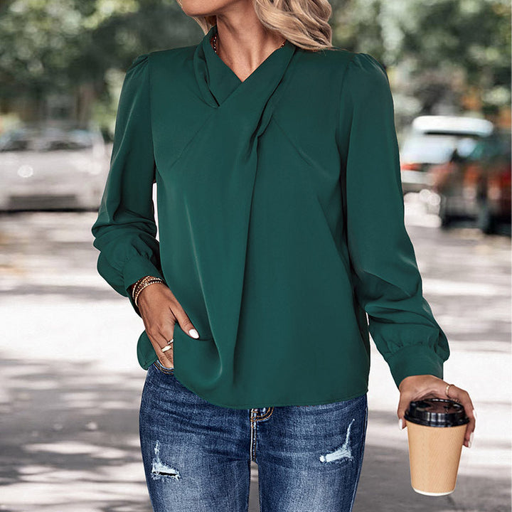 Damen Bluse mit lässiger Eleganz und dekorativen Falten W&W Mode