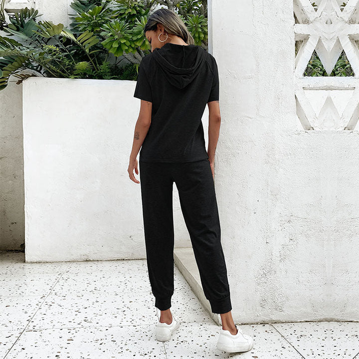 Damen Jumpsuit mit bequemem Kordelzug und lässigem Kurzarmdesign W&W Mode