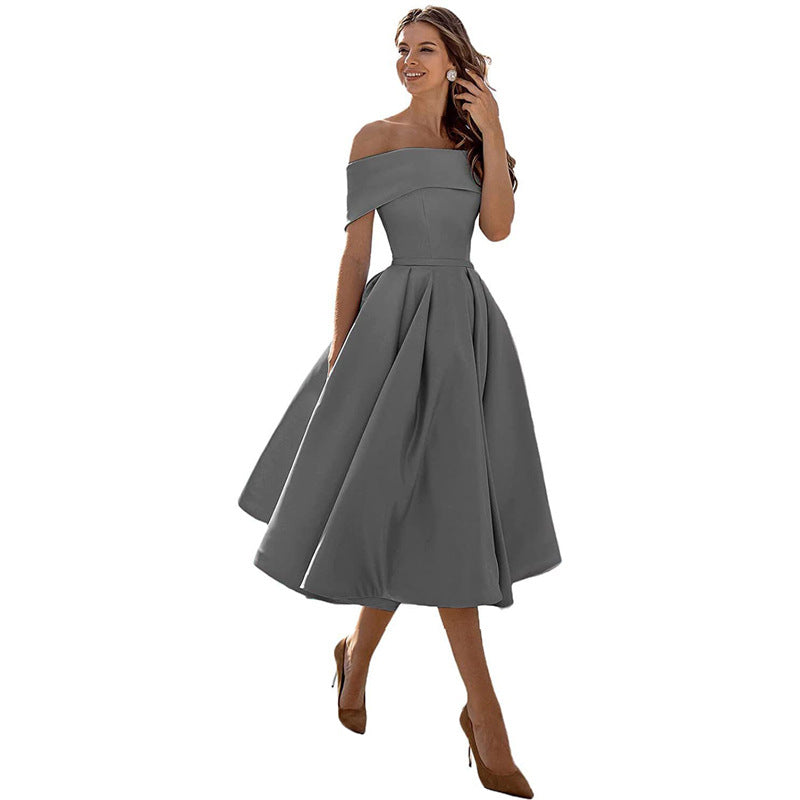 W&W Mode | Vielseitiges Trägerloses Satin-Kleid Für Partys