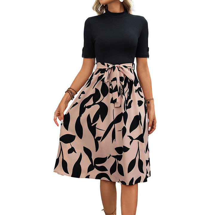 Damen Midikleid mit elastischem Taillenbund und elegantem floralem Design W&W Mode