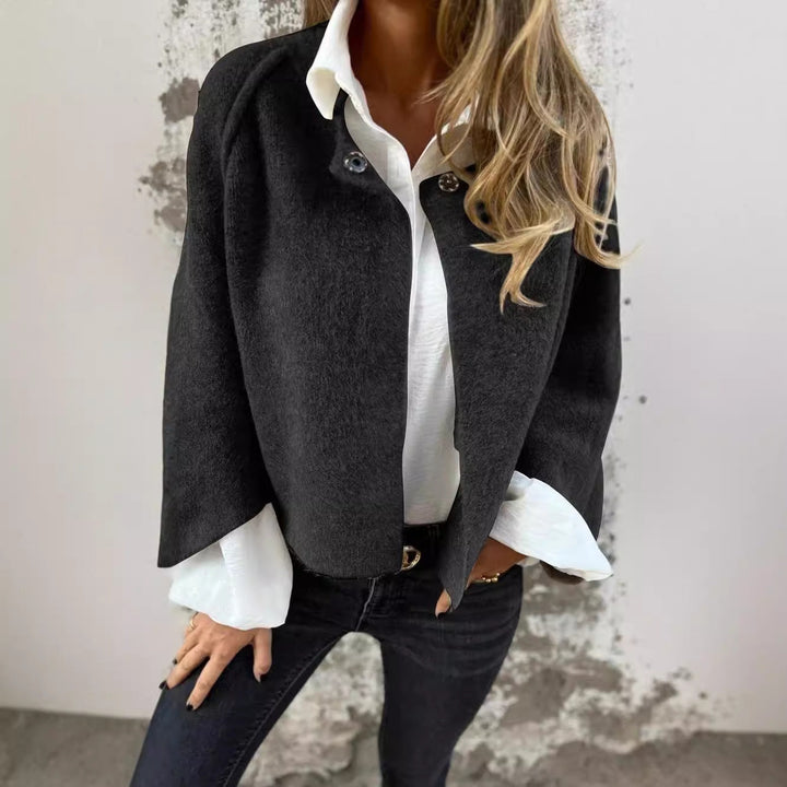 Damen kurzer Mantel aus Kaschmirimitat mit Polyester und Elasthan