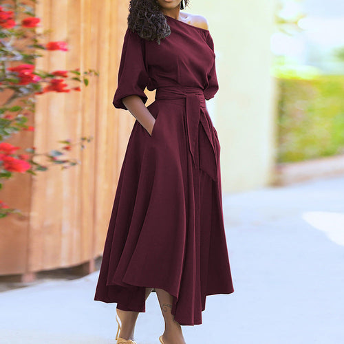 Damen Elegantes Wickelkleid mit asymmetrischem Schnitt und praktischen Taschen W&W Mode