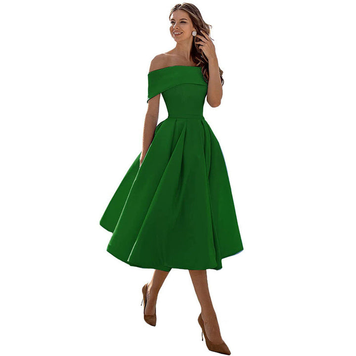 W&W Mode | Vielseitiges Trägerloses Satin-Kleid Für Partys