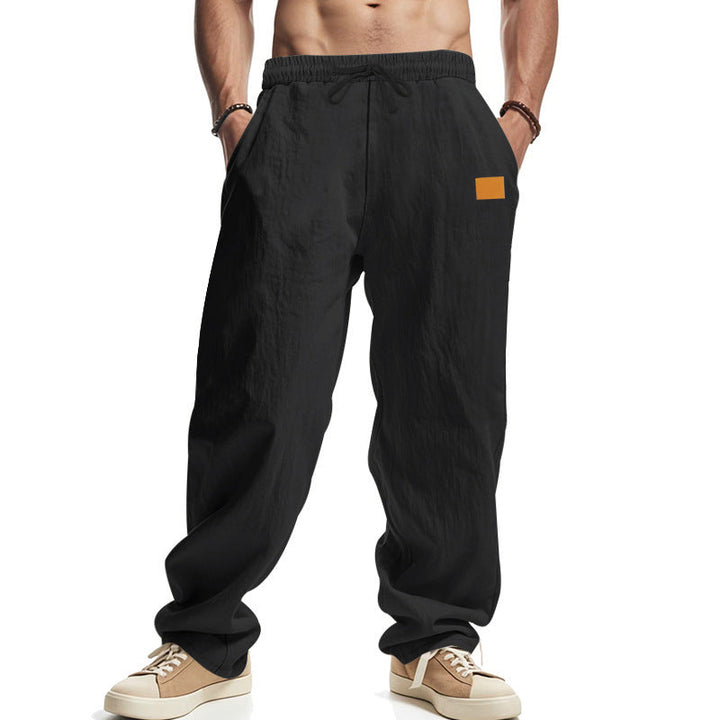 Herren lässige Leinen-Hose mit elastischem Bund und praktischen Taschen W&W Mode