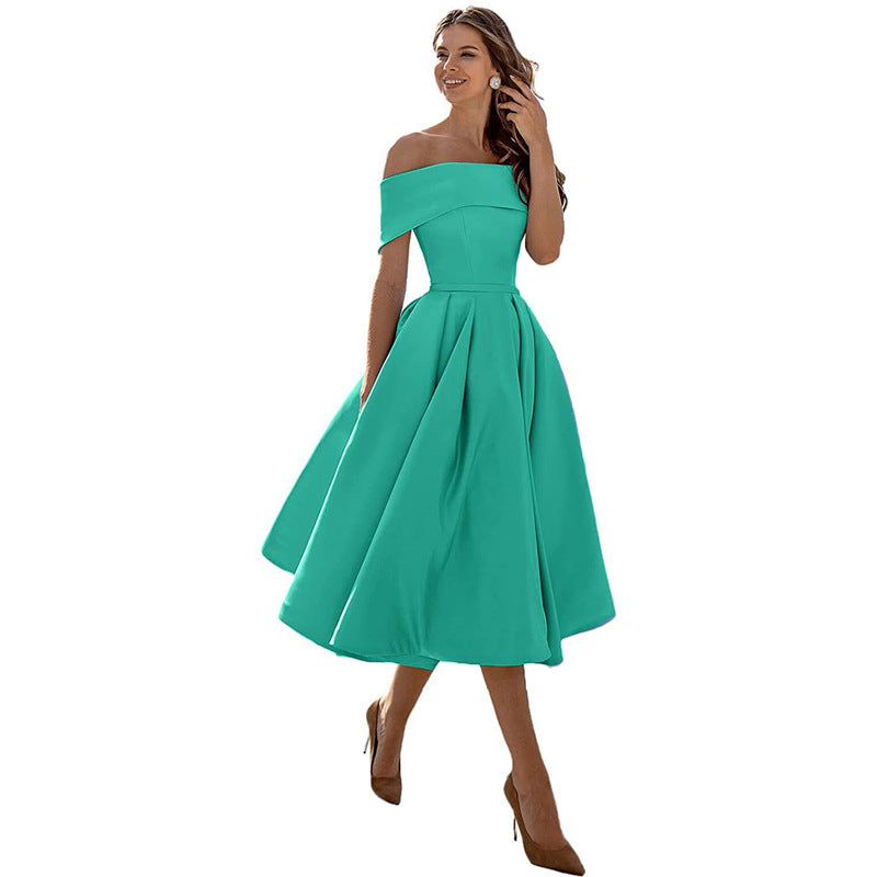 W&W Mode | Vielseitiges Trägerloses Satin-Kleid Für Partys