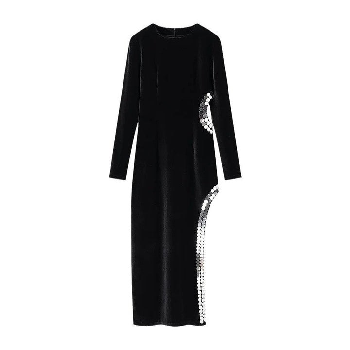 Damen Abendkleid mit asymmetrischem Schnitt und glitzernden Akzenten W&W Mode