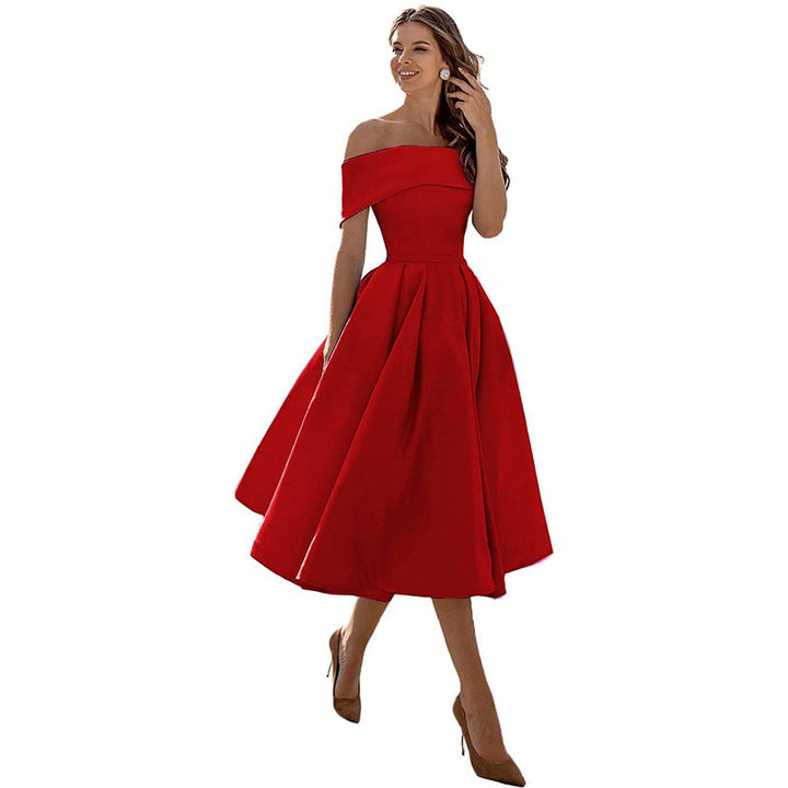 W&W Mode | Vielseitiges Trägerloses Satin-Kleid Für Partys