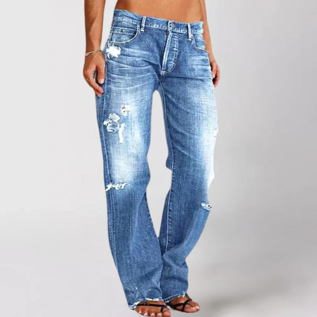 Damen Baggy-Jeans mit tiefer Taille und weitem Bein