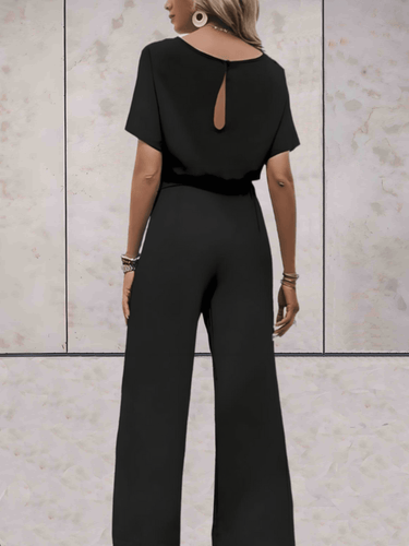 W&W Mode - Jumpsuit mit Gürtel und kurzen Ärmeln