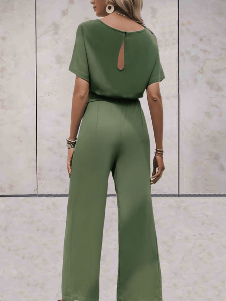 W&W Mode - Jumpsuit mit Gürtel und kurzen Ärmeln