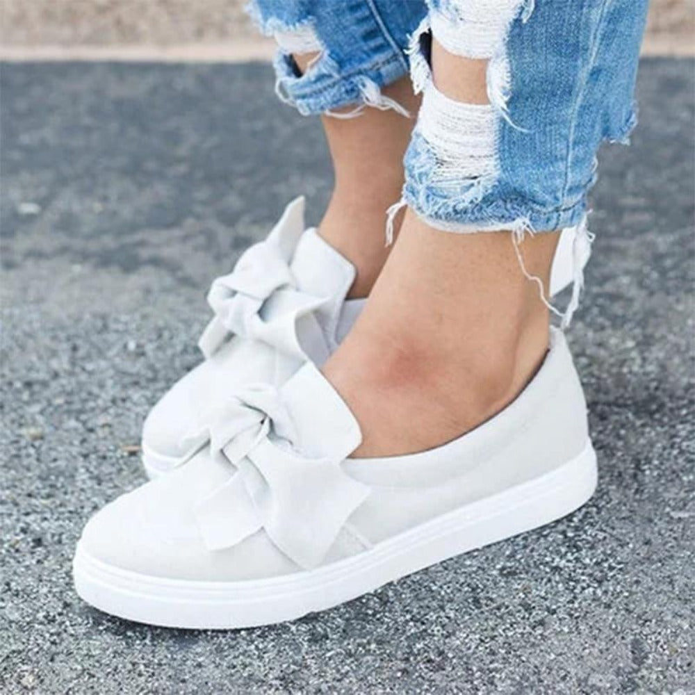 W&W Mode | Plattform Slip on Schleife Nähen Loafers