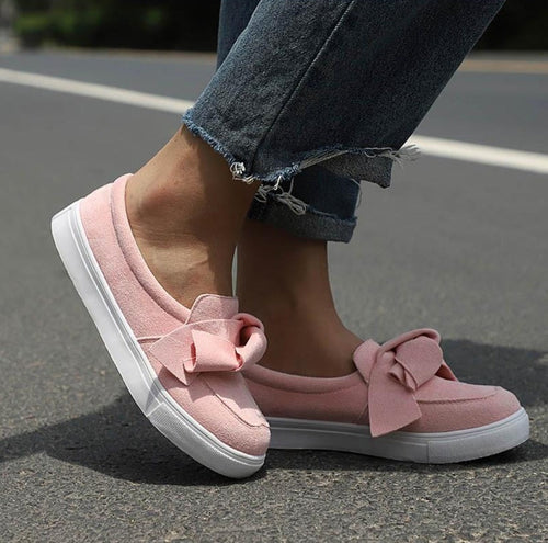 W&W Mode | Plattform Slip on Schleife Nähen Loafers