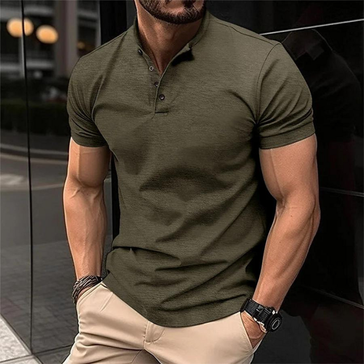 W&W Mode | Poloshirt, Kurze Ärmel, Knöpfe, T-Shirt, Herrenbekleidung
