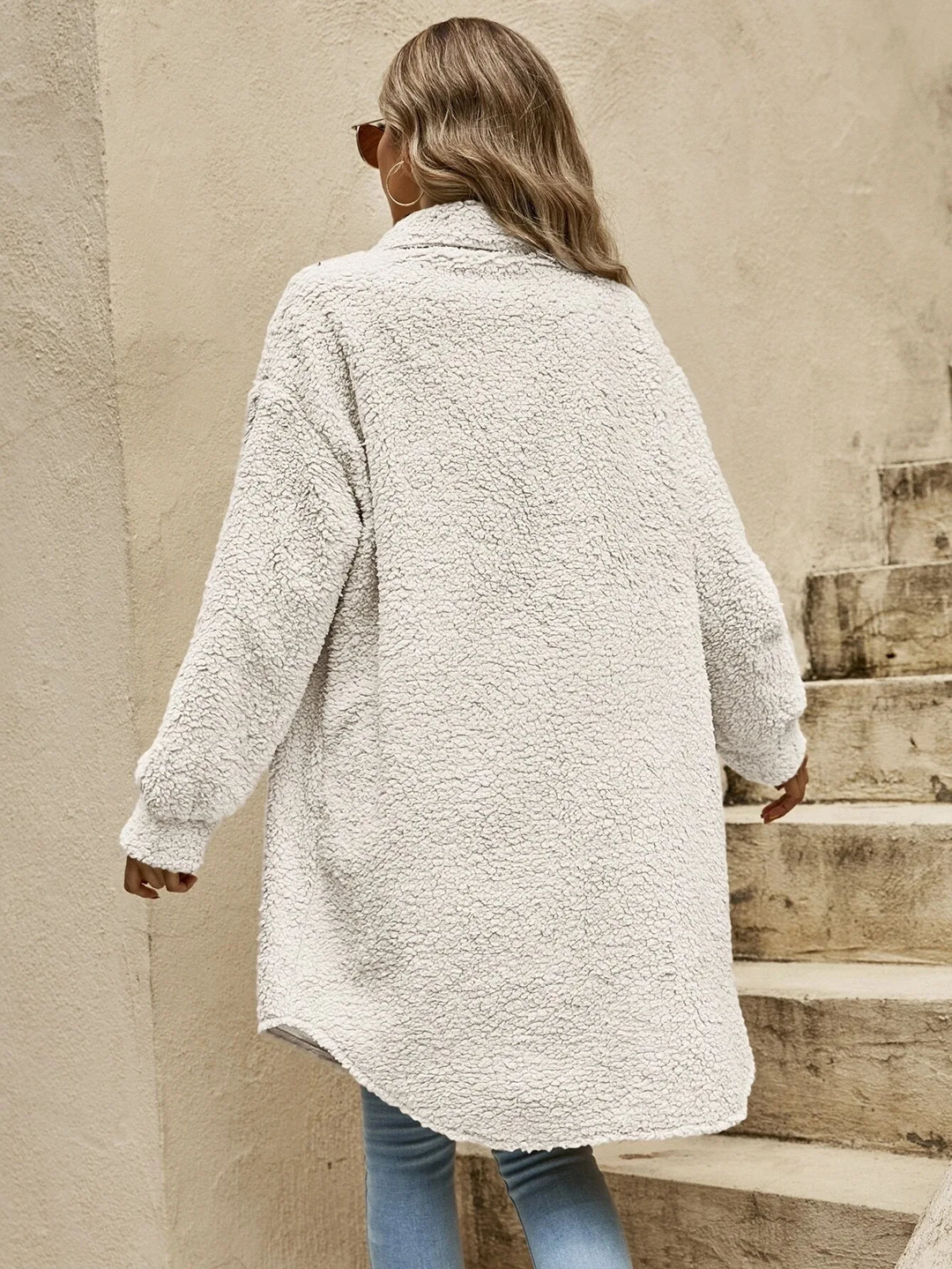 W&W Mode - Damen Button-up Mantel mit auffälligen Knöpfen