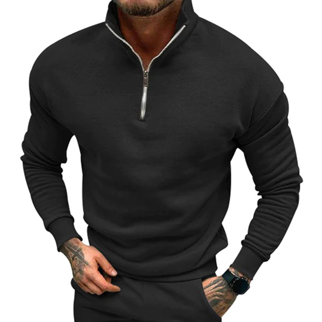 W&W Mode | Herren Pullover Halb Reißverschluss
