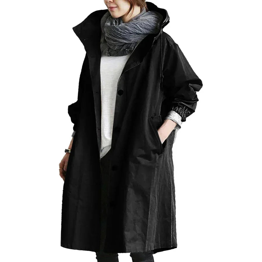 W&W Mode | Mit Kapuze Übergroß Parka Jacke Regenjacke für Damen