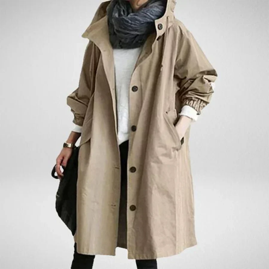 W&W Mode | Mit Kapuze Übergroß Parka Jacke Regenjacke für Damen