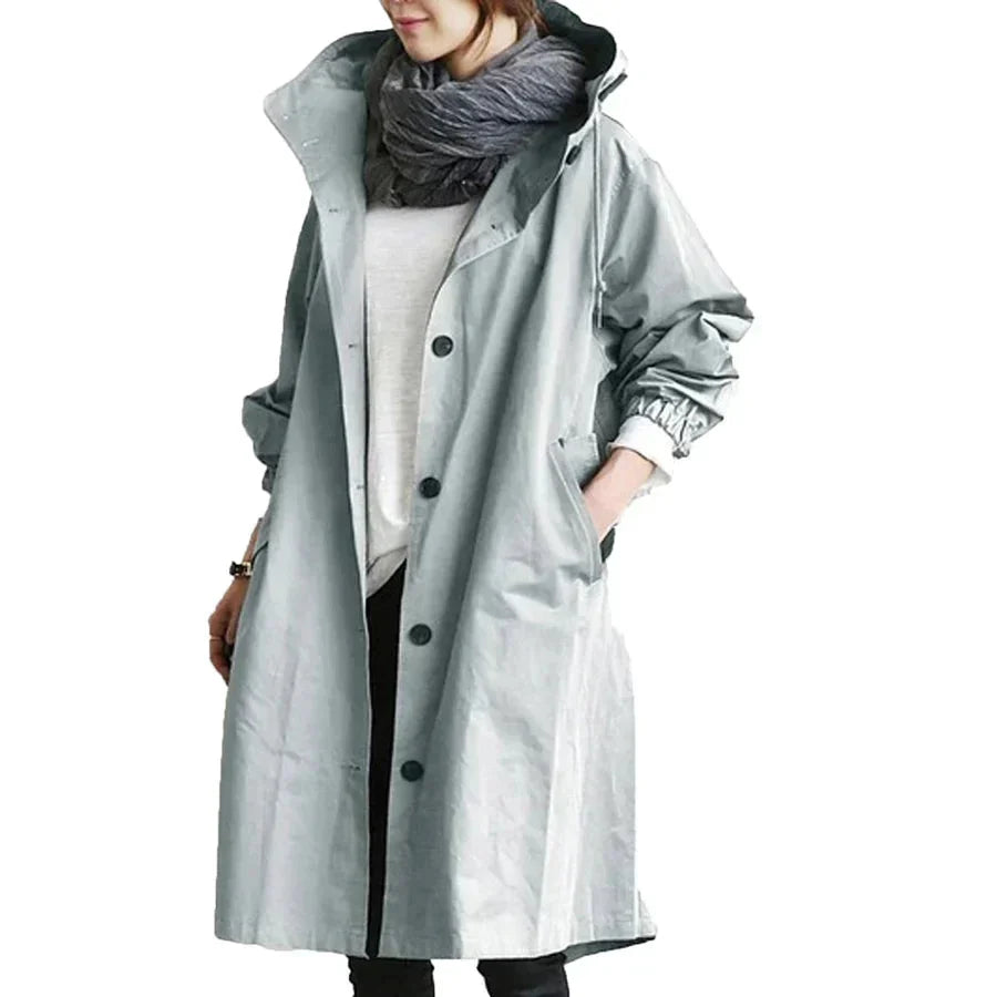 W&W Mode | Mit Kapuze Übergroß Parka Jacke Regenjacke für Damen