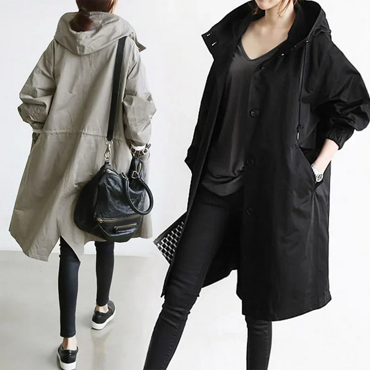 W&W Mode | Mit Kapuze Übergroß Parka Jacke Regenjacke für Damen