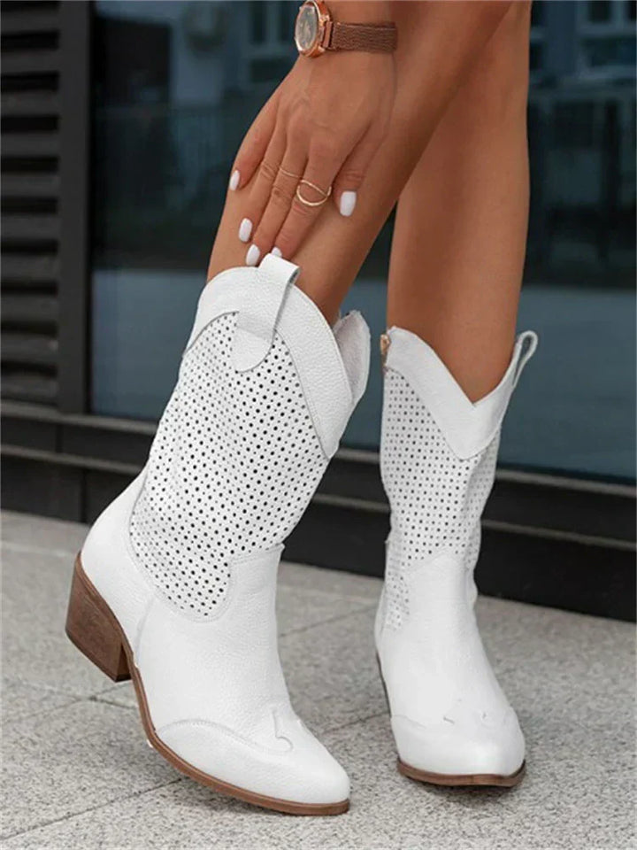 W&W Mode | Atmungsaktive Schicke Cowboy-Stiefel Mit Reißverschluss