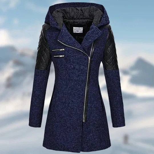 W&W Mode | Schicker Wintermantel mit Kapuze und Langen Reißverschluss für Frauen