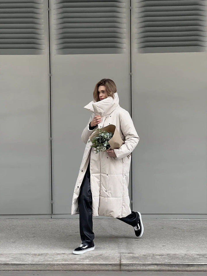 W&W Mode | Langer Wintermantel mit breitem elegantem Kragen