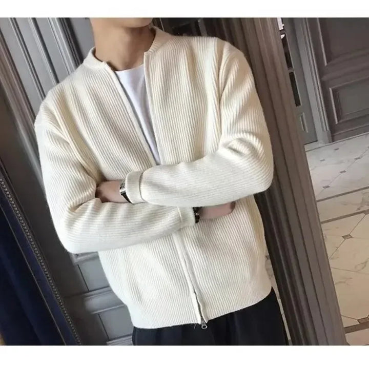 W&W Mode | Einfarbige Strickjacke Für Herren