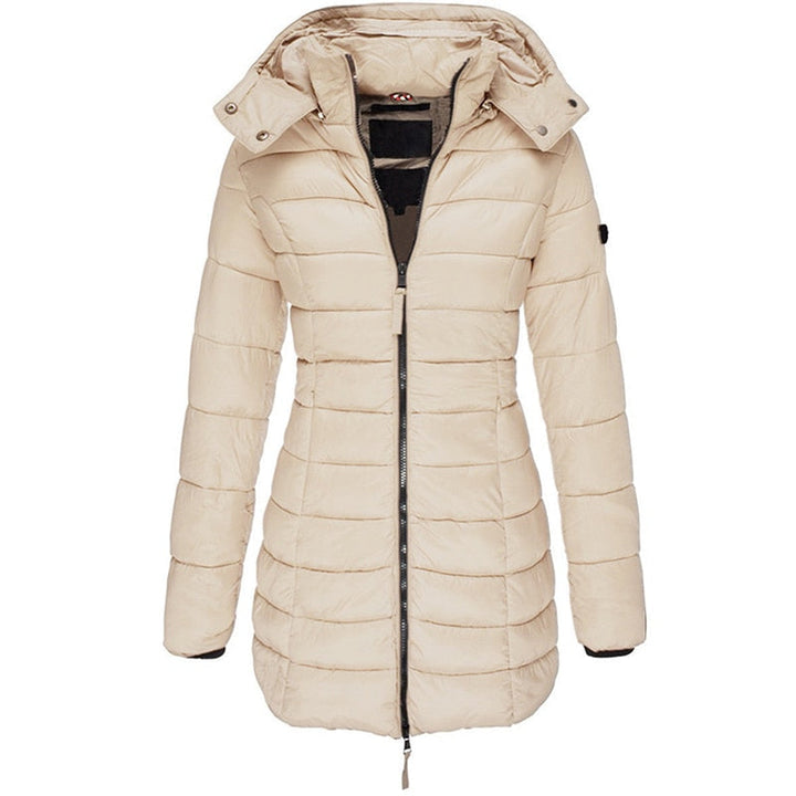 W&W Mode Damen Parka Mantel | Lange Winterjacke mit Kapuze und Daunenfüllung