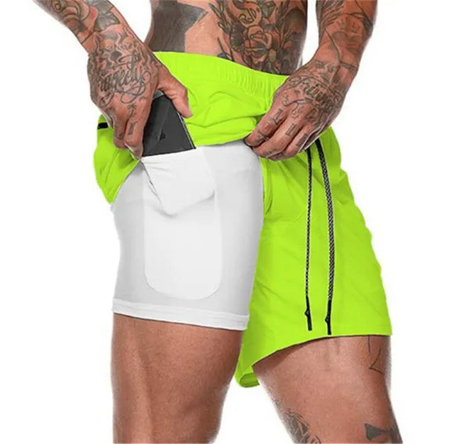 W&W Mode | Herren 2 in 1 Laufshorts Schnelltrocknend Für Sport Und Training Selfico
