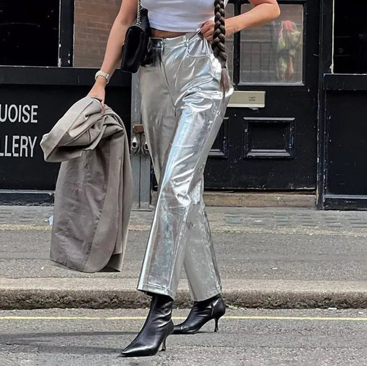 W&W Mode - Silberne Metallic-Hose