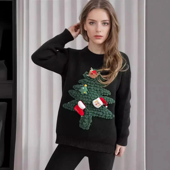 W&W Mode -  Hässlicher Weihnachtspulli - Hyggelig trøje med 3D-detaljer og juletema