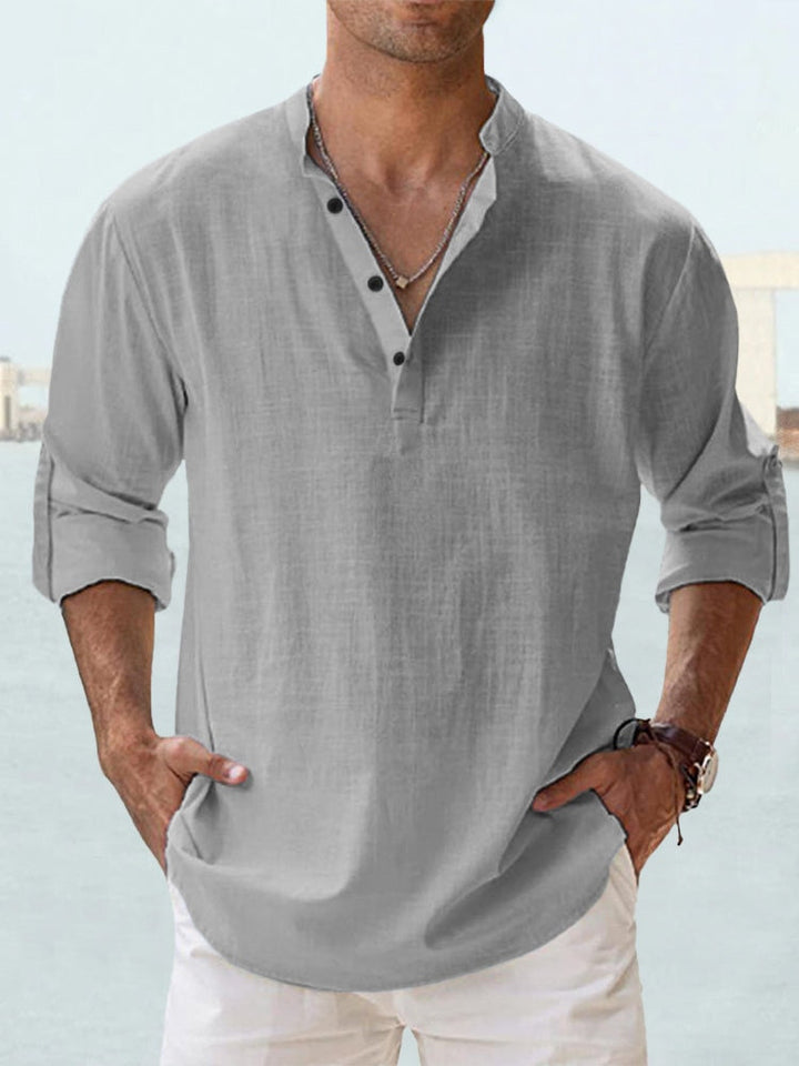 W&W Mode | Atmungsaktives Baumwoll Leinen Shirt Lässiger Schnitt