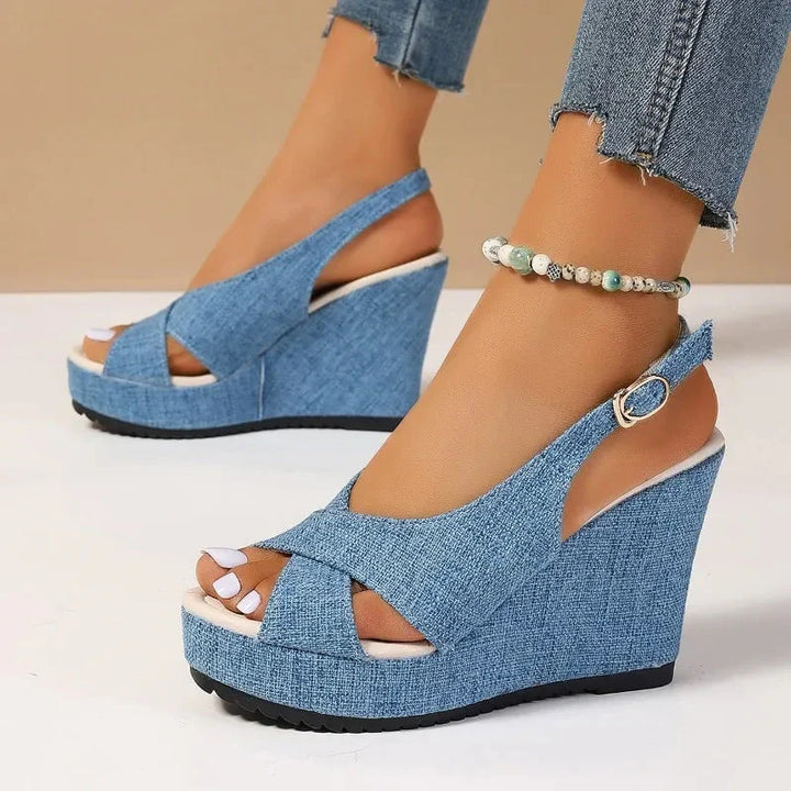 W&W Mode | Denim Keilsandaletten