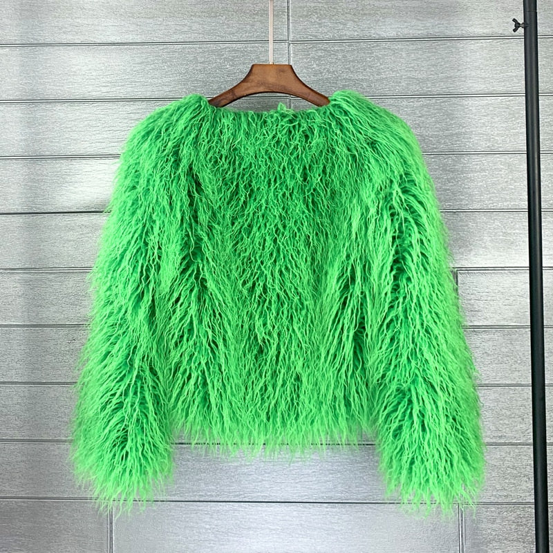 W&W Mode Mantel für Damen, dicker, warmer Kunstpelzmantel