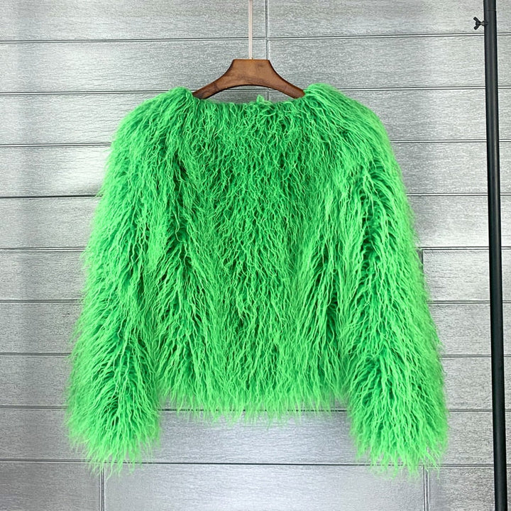 W&W Mode Mantel für Damen, dicker, warmer Kunstpelzmantel