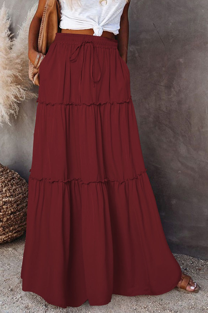 W&W Mode | Langer Hochtaillierter Maxi Rock