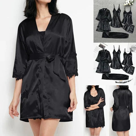 W&W Mode | Satin-Spitzen-Pyjama-Set für Damen