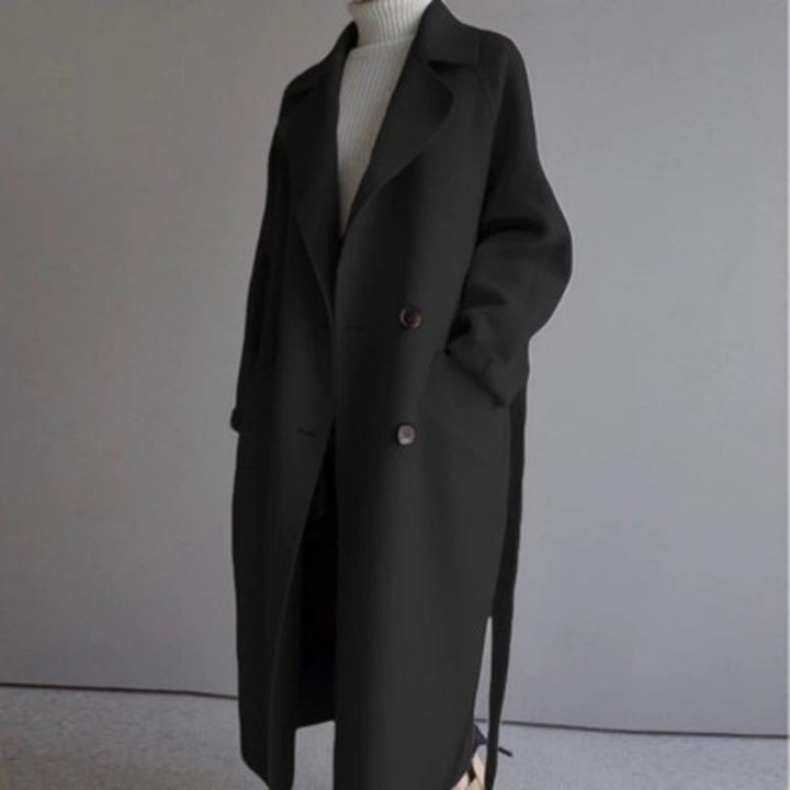 W&W Mode | Langer Wollmantel für Damen mit elegantem Stil und Wärme