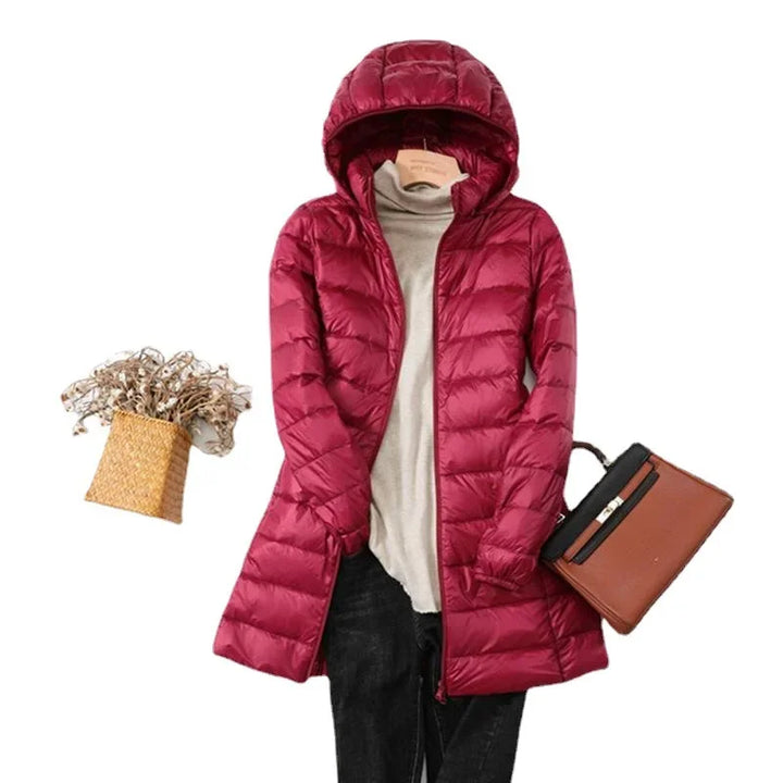 W&W Mode - Damen tragbarer Puffer-Mantel mit abnehmbarer Kapuze
