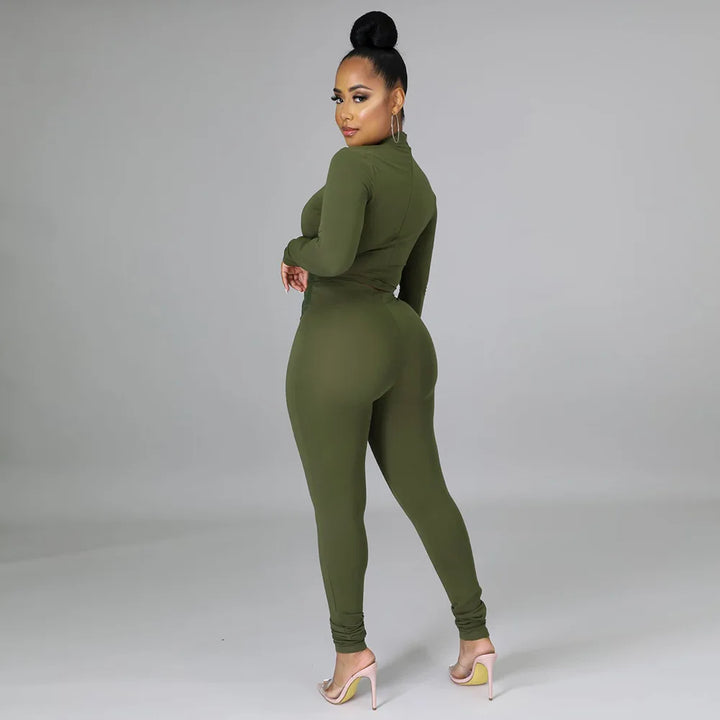 W&W Mode | Zweiteiliges Set mit Kurzem Kunstleder-Korsett und High-Waist-Hose