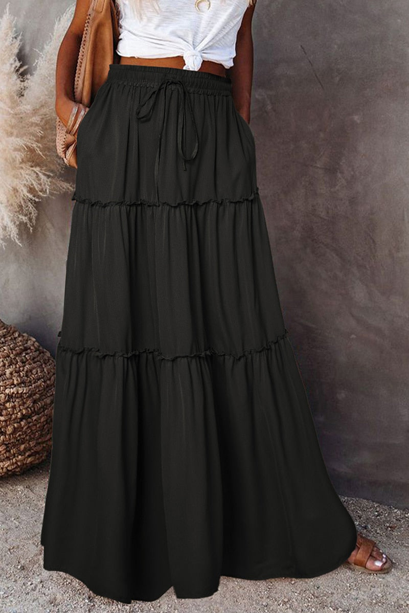 W&W Mode | Langer Hochtaillierter Maxi Rock